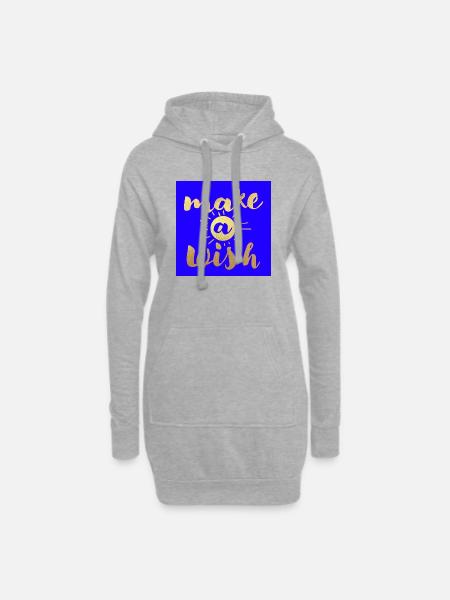 Make a wish /mach einen Wunsch - Hoodie-Kleid - Grau meliert