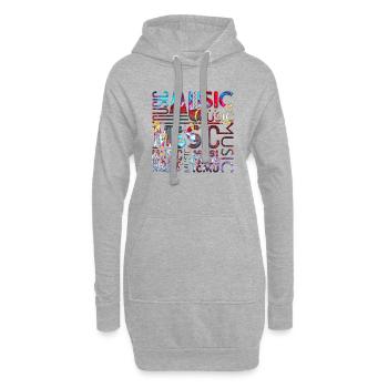 Musique drôle jazz retro song hipster vinyl rock - Sweat-shirt à capuche long Femme - gris chiné - Devant
