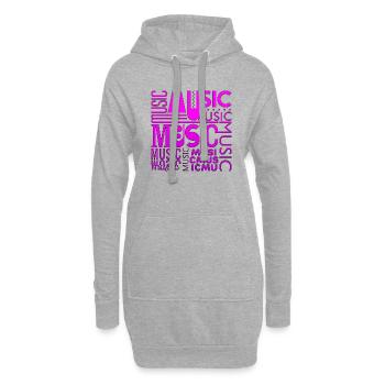 Musique drôle jazz retro song hipster vinyl rock - Sweat-shirt à capuche long Femme - gris chiné - Devant