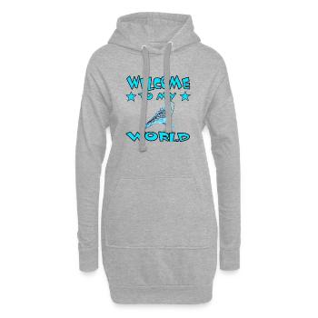 Perruche ondulée - Sweat-shirt à capuche long Femme - gris chiné - Devant
