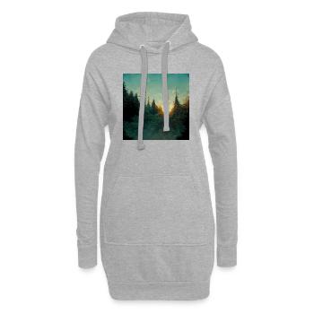 Sonnenuntergang Im Wald - Hoodie-Kleid - Grau meliert - Vorne
