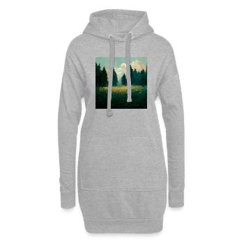 Sonnenuntergang Im Wald - Hoodie-Kleid - Grau meliert - Vorne
