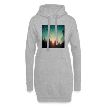 Sonnenuntergang Im Wald - Hoodie-Kleid - Grau meliert - Vorne
