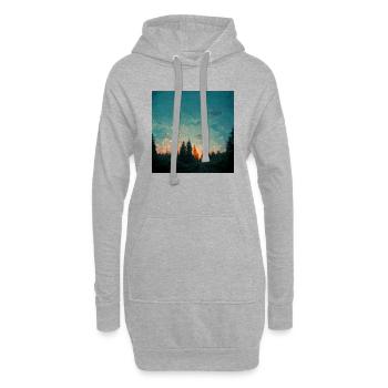Sonnenuntergang Im Wald - Hoodie-Kleid - Grau meliert - Vorne