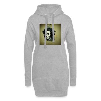 Rastafari-skizzenmalerei - Hoodie-Kleid - Grau meliert - Vorne