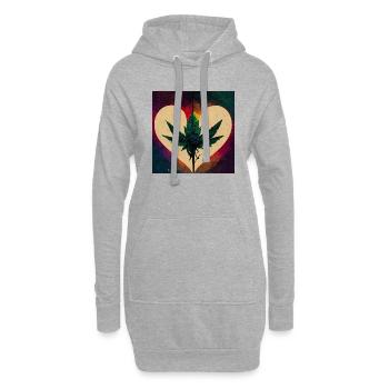 Résumé de l’amour du cannabis - Sweat-shirt à capuche long Femme - gris chiné - Devant