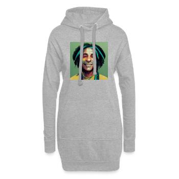 Rastafari-ölgemälde - Hoodie-Kleid - Grau meliert - Vorne