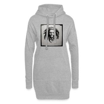 Rastafari-skizzenmalerei - Hoodie-Kleid - Grau meliert - Vorne