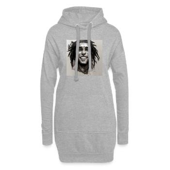 Rastafari-skizzenmalerei - Hoodie-Kleid - Grau meliert - Vorne