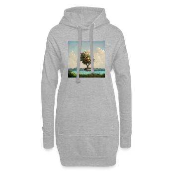 Île Tree - Sweat-shirt à capuche long Femme - gris chiné - Devant
