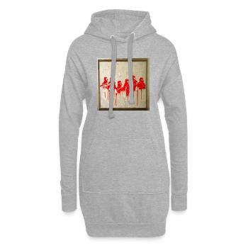Graffiti de scène de guerre de style Banksy - Sweat-shirt à capuche long Femme - gris chiné - Devant