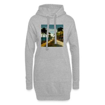 Avenue jamaïcaine - Sweat-shirt à capuche long Femme - gris chiné - Devant