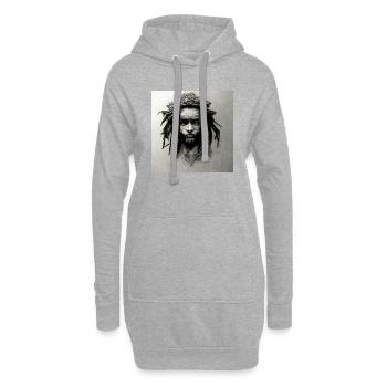 Rastafari-skizzenmalerei - Hoodie-Kleid - Grau meliert - Vorne