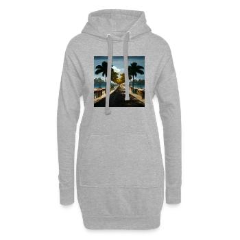 Avenue jamaïcaine - Sweat-shirt à capuche long Femme - gris chiné - Devant