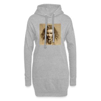 Rastafari-skizzenmalerei - Hoodie-Kleid - Grau meliert - Vorne