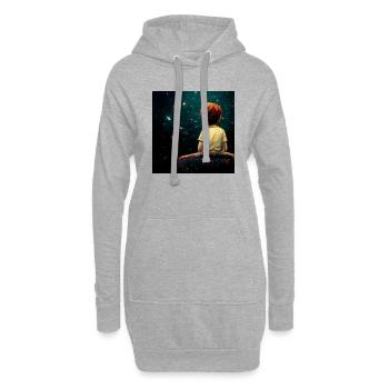 Kleiner Junge, Der Am Rande Des Universums Sitzt - Hoodie-Kleid - Grau meliert - Vorne