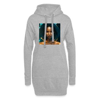 Belle peinture de la femme noire - Sweat-shirt à capuche long Femme - gris chiné - Devant