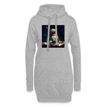 Kleiner Junge, Der Am Rand Des Universums Sitzt - Hoodie-Kleid - Grau meliert - Vorne
