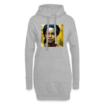 Schöne Jamaikanische Frauenmalerei - Hoodie-Kleid - Grau meliert - Vorne
