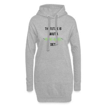 In der Zukunft geht es um eine pflanzliche Ernährung - Hoodie-Kleid - Grau meliert - Vorne
