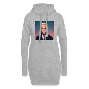 Président Usa - Sweat-shirt à capuche long Femme - gris chiné - Devant