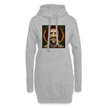 Mosaik Rasta-malerei - Hoodie-Kleid - Grau meliert - Vorne
