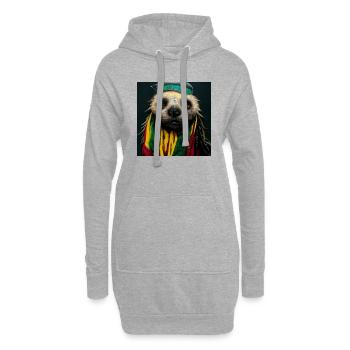 Paresseux rasta - Sweat-shirt à capuche long Femme - gris chiné - Devant