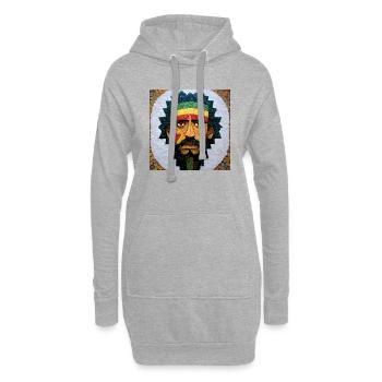 Mosaik Rasta-malerei - Hoodie-Kleid - Grau meliert - Vorne