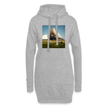 Un char russe fait exploser la peinture abstraite - Sweat-shirt à capuche long Femme - gris chiné - Devant