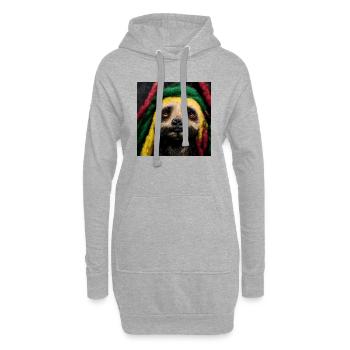 Paresseux rasta - Sweat-shirt à capuche long Femme - gris chiné - Devant