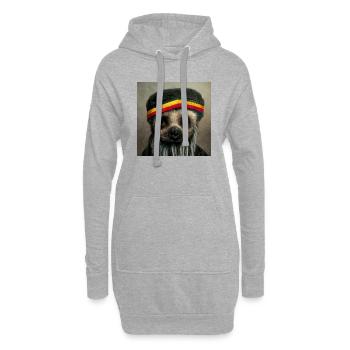 Paresseux rasta - Sweat-shirt à capuche long Femme - gris chiné - Devant