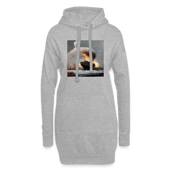 Un char russe fait exploser la peinture abstraite - Sweat-shirt à capuche long Femme - gris chiné - Devant
