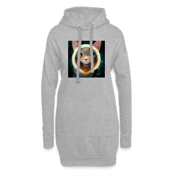 Realistische Katze In Der Weltraummalerei - Hoodie-Kleid - Grau meliert - Vorne