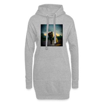Ukrainischer Soldat, Der Nach Hause Kommt - Hoodie-Kleid - Grau meliert - Vorne