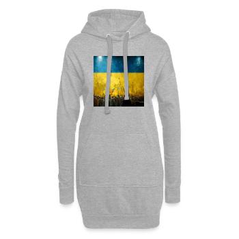 Sieg Der Ukraine - Hoodie-Kleid - Grau meliert - Vorne
