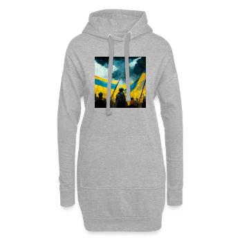 Sieg Der Ukraine - Hoodie-Kleid - Grau meliert - Vorne