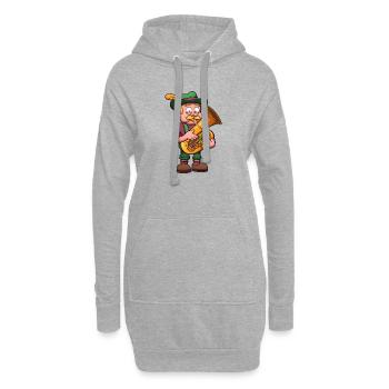 Bavarois jouant du tuba - Sweat-shirt à capuche long Femme - gris chiné - Devant