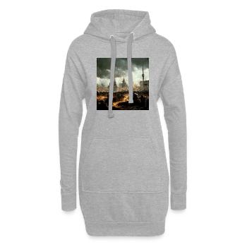 The war is over - Hoodie Dress - heather grey - Front