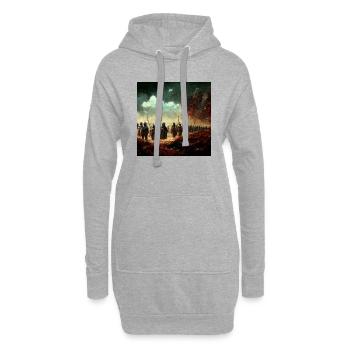 The war is over - Hoodie Dress - heather grey - Front