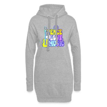 Musique drôle jazz retro song hipster vinyl rock - Sweat-shirt à capuche long Femme - gris chiné - Devant