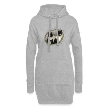 Katzenliebe - Hoodie-Kleid - Grau meliert - Vorne