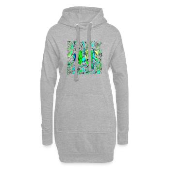 Musique drôle jazz retro song hipster vinyl rock - Sweat-shirt à capuche long Femme - gris chiné - Devant