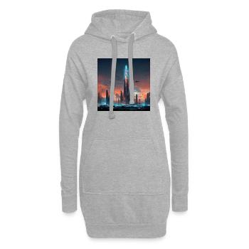 Stadt Der Zukunft - Hoodie-Kleid - Grau meliert - Vorne