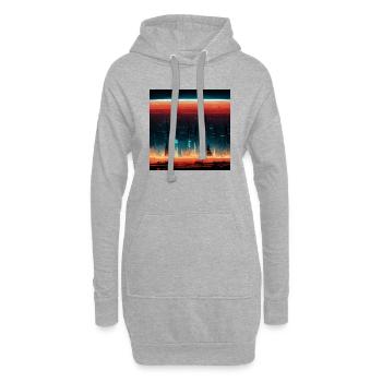 Stadt Der Zukunft - Hoodie-Kleid - Grau meliert - Vorne