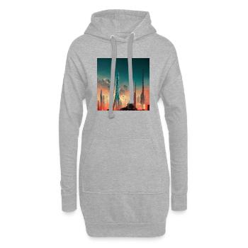 Stadt Der Zukunft - Hoodie-Kleid - Grau meliert - Vorne