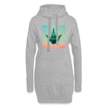 Cannabis-träume - Hoodie-Kleid - Grau meliert - Vorne
