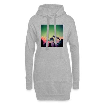 Rêves de cannabis - Sweat-shirt à capuche long Femme - gris chiné - Devant