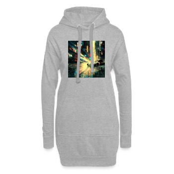 Cyber City - Sweat-shirt à capuche long Femme - gris chiné - Devant