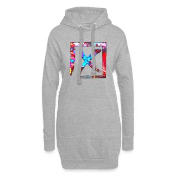 Forme de symbole typographie lettre Alphabet X - Sweat-shirt à capuche long Femme - gris chiné - Devant
