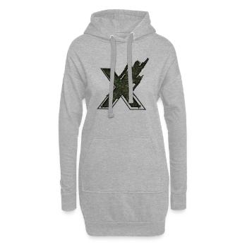 Forme de symbole typographie lettre Alphabet X - Sweat-shirt à capuche long Femme - gris chiné - Devant